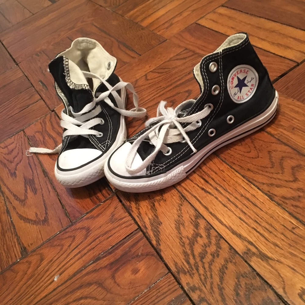 Kids black high top converse